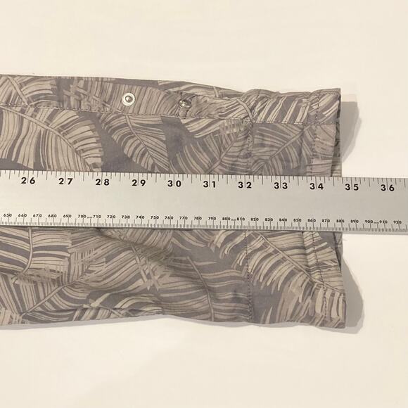 NWOT DEMOCRACY Pant 12 Flex-ellent Grey Palm-Leaf Roll-Tab-Snap Stretch Tropical - Picture 7 of 11